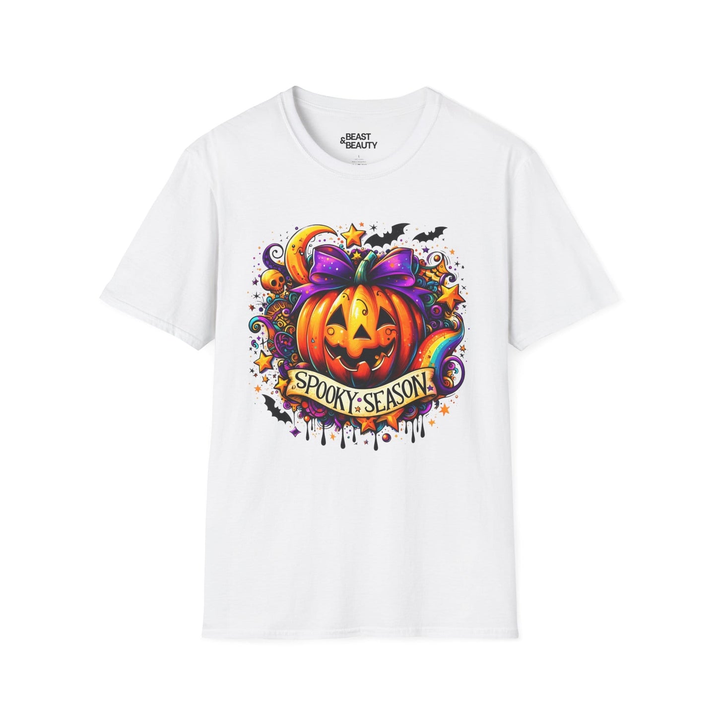 Spooky Season Pumpkin Halloween Graphic T-Shirt White / S gift_idea unique_gift personalised_gift