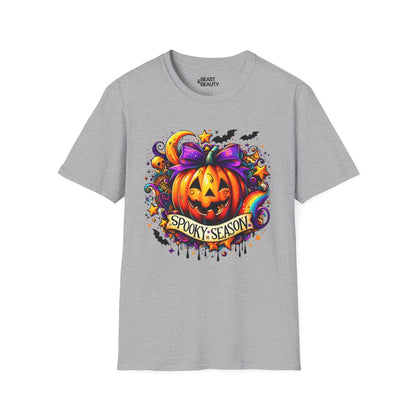 Spooky Season Pumpkin Halloween Graphic T-Shirt Sport Grey / S gift_idea unique_gift personalised_gift