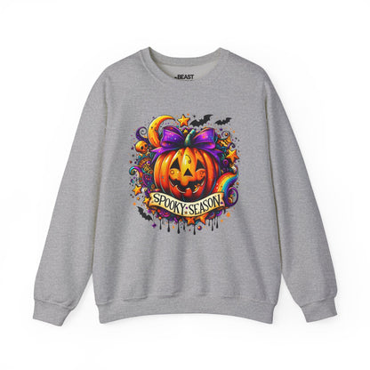 Spooky Season Pumpkin Halloween Sweatshirt Sport Grey / S gift_idea unique_gift personalised_gift