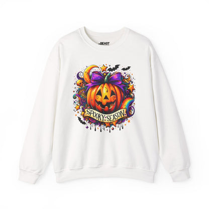 Spooky Season Pumpkin Halloween Sweatshirt White / S gift_idea unique_gift personalised_gift