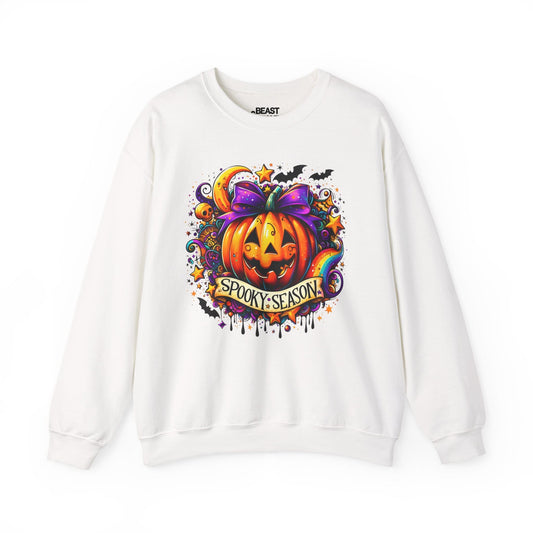 Spooky Season Pumpkin Halloween Sweatshirt White / S gift_idea unique_gift personalised_gift
