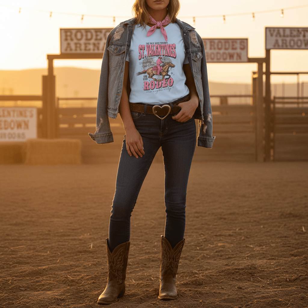 St. Valentines Rodeo Cowgirl T-Shirt gift_idea unique_gift personalised_gift