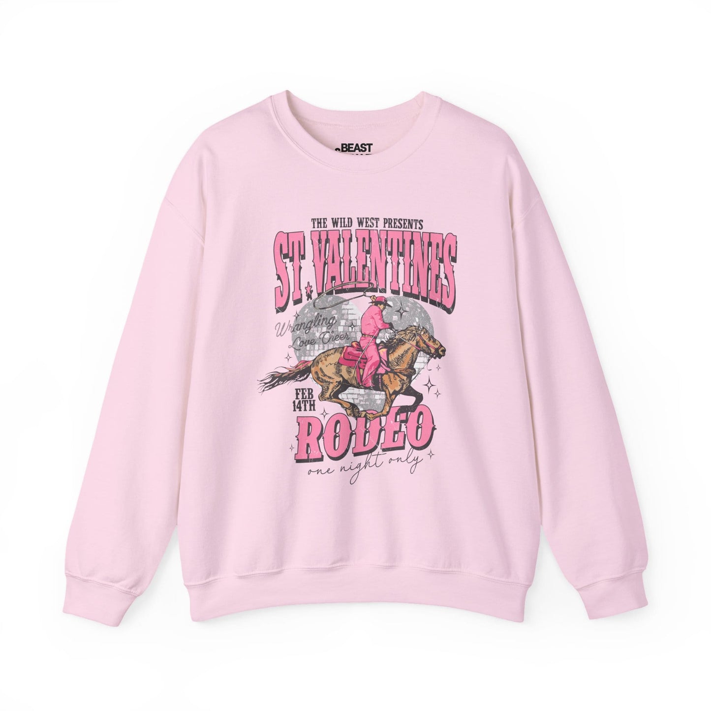 st valentines rodeo western sweatshirt light pink sweatshirt uk cowgirl gift idea