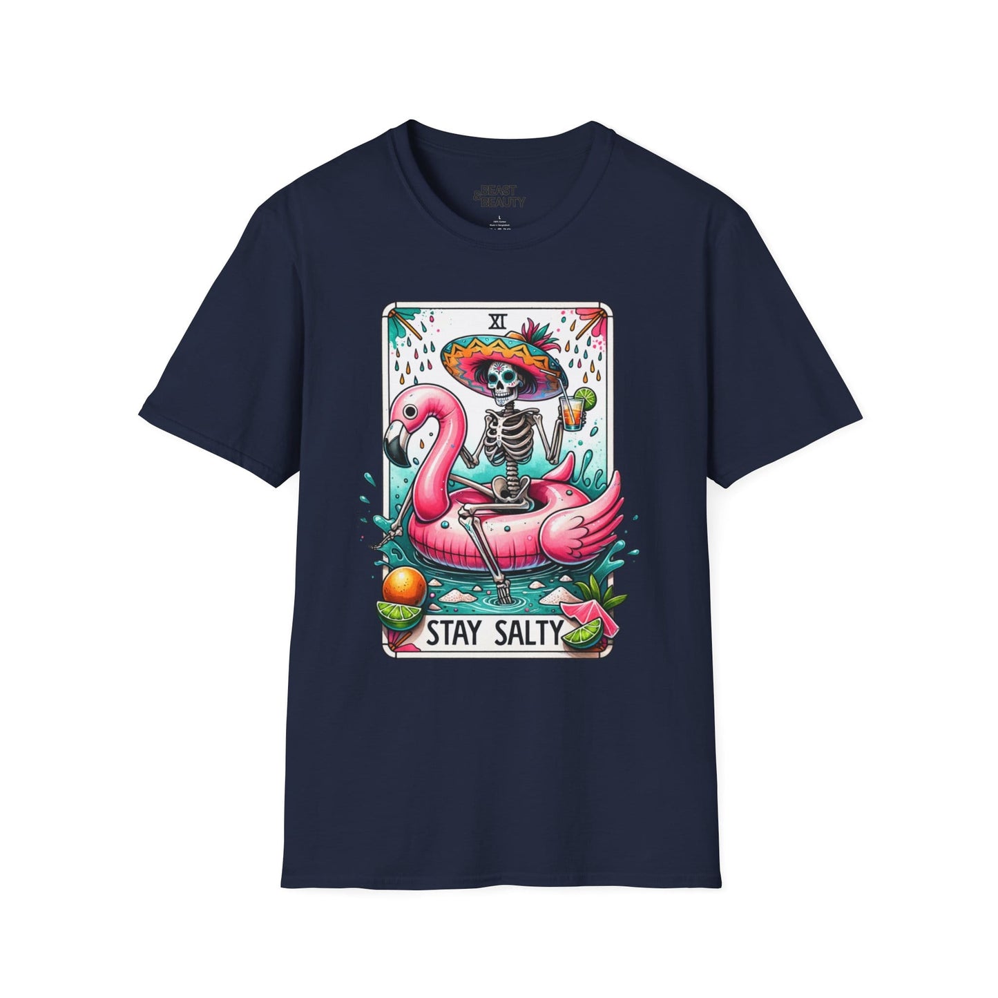 Stay Salty Tarot Graphic T-Shirt Navy / S gift_idea unique_gift personalised_gift