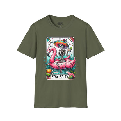Stay Salty Tarot Graphic T-Shirt Military Green / S gift_idea unique_gift personalised_gift