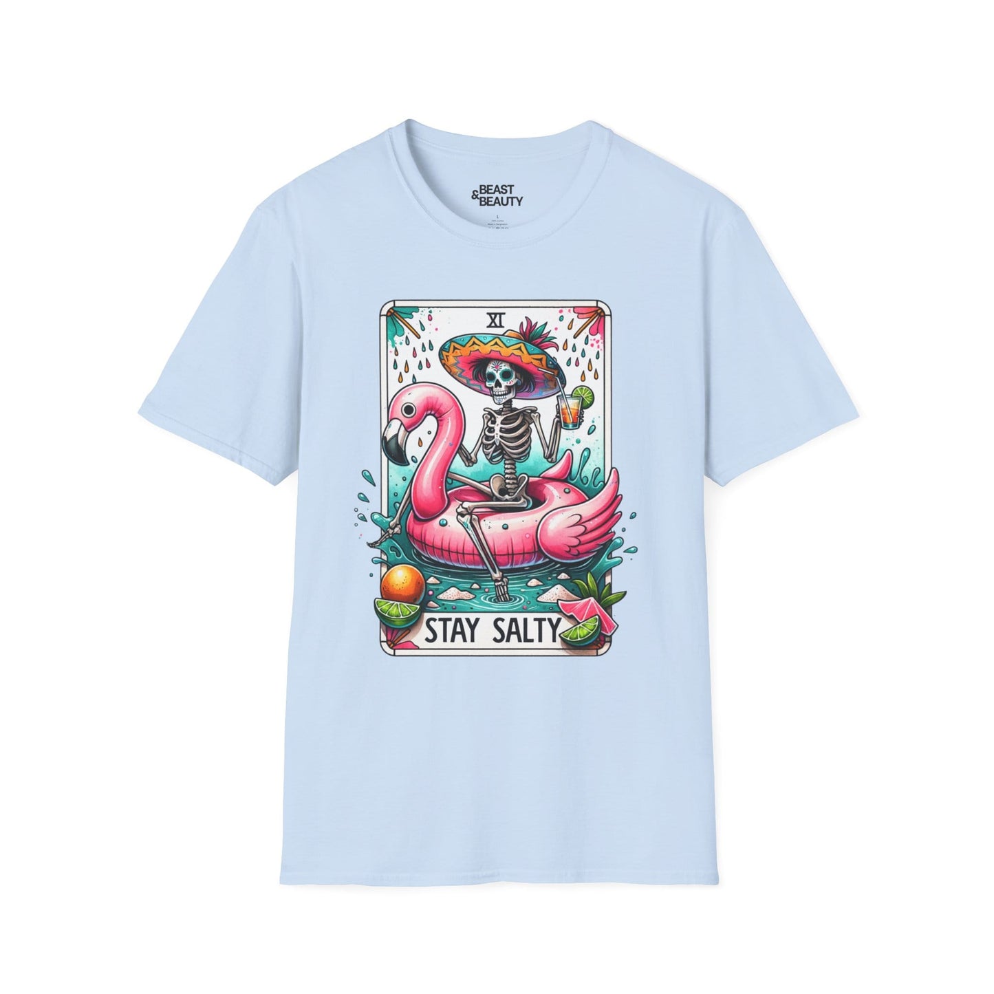 Stay Salty Tarot Graphic T-Shirt Light Blue / S gift_idea unique_gift personalised_gift