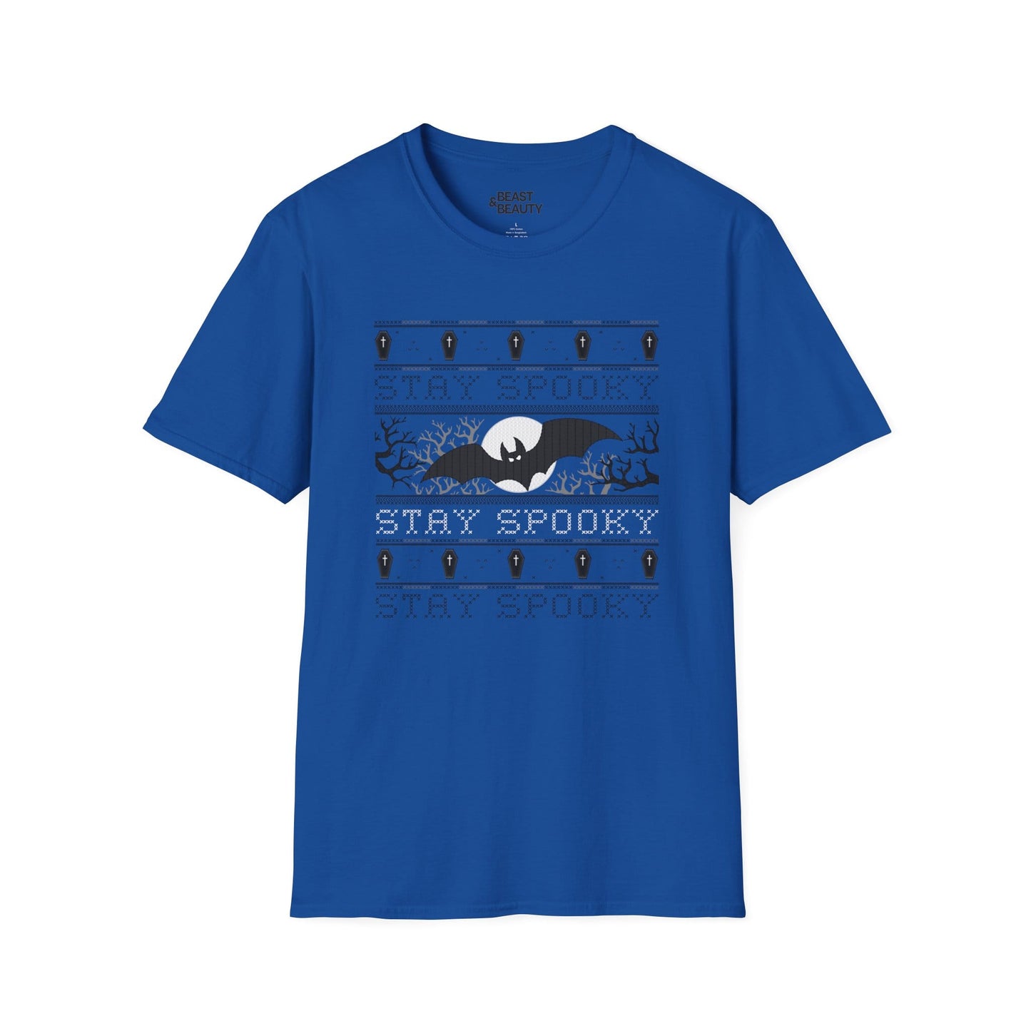 Stay Spooky Bat Halloween Graphic T-Shirt for Adults Royal / S gift_idea unique_gift personalised_gift