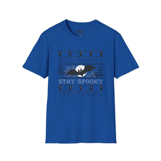 Stay Spooky Bat Halloween Graphic T-Shirt for Adults Royal / S gift_idea unique_gift personalised_gift