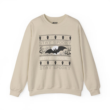 Stay Spooky Bat Halloween Sweatshirt for Adults Sand / S gift_idea unique_gift personalised_gift
