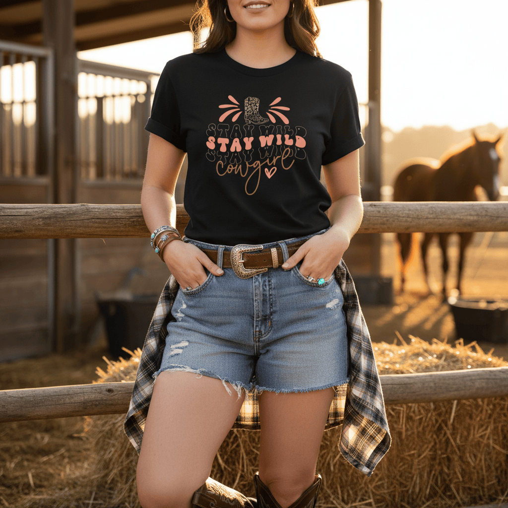 Stay Wild Cowgirl T-Shirt gift_idea unique_gift personalised_gift