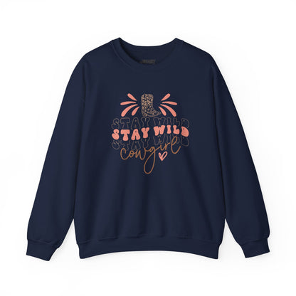 stay wild stay wild cowgirl sweatshirt navy sweatshirt uk cowgirl gift idea