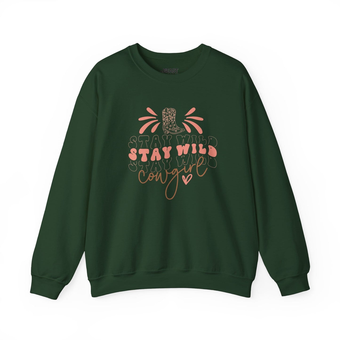 stay wild stay wild cowgirl sweatshirt forest green sweatshirt uk cowgirl gift idea