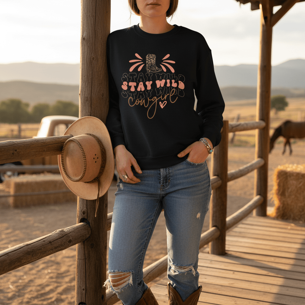 Stay Wild Stay Wild Cowgirl Sweatshirt gift_idea unique_gift personalised_gift