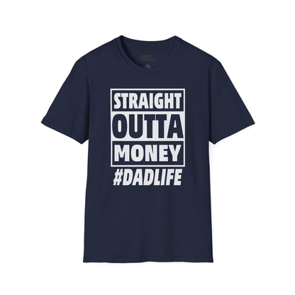 straight outta money dad life t-shirt navy t-shirt uk Father's Day gift idea