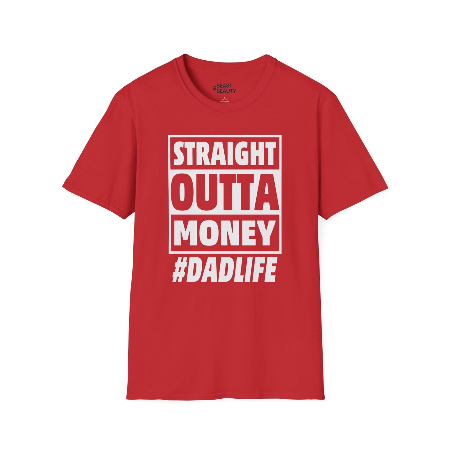 straight outta money dad life t-shirt red t-shirt uk Father's Day gift idea