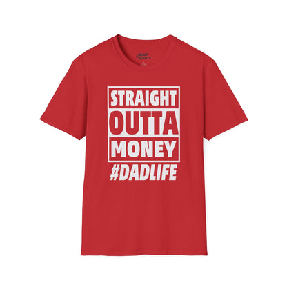 straight outta money dad life t-shirt red t-shirt uk Father's Day gift idea
