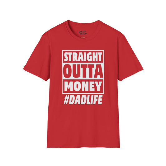 straight outta money dad life t-shirt red t-shirt uk Father's Day gift idea