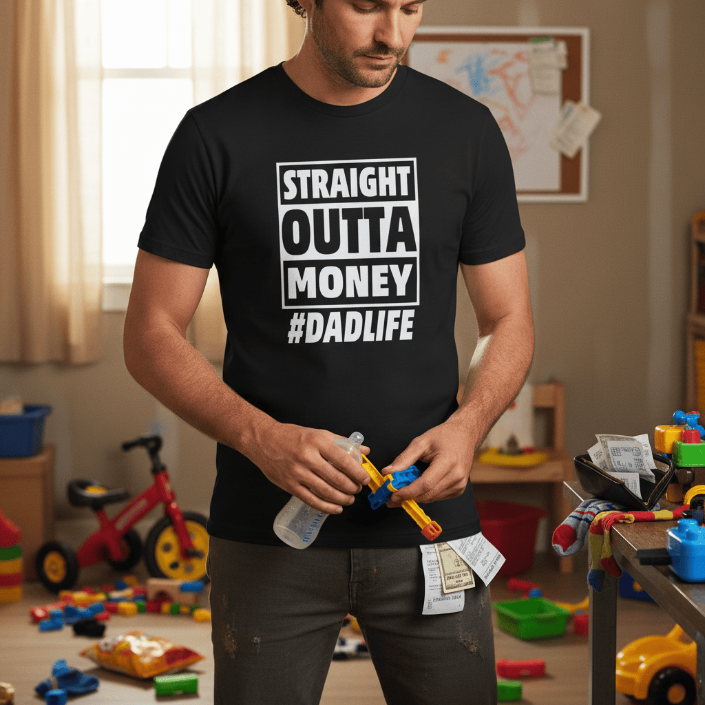 Straight Outta Money Dad Life T-Shirt gift_idea unique_gift personalised_gift
