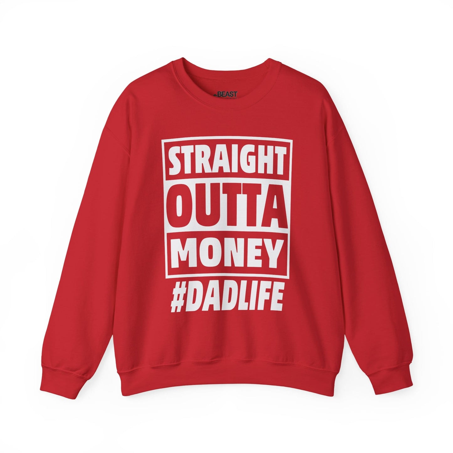 straight outta money dadlife sweatshirt red sweatshirt uk Father's Day gift idea