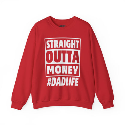 straight outta money dadlife sweatshirt red sweatshirt uk Father's Day gift idea