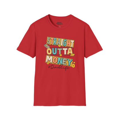 straight outta money dadlife t-shirt red t-shirt uk Father's Day gift idea