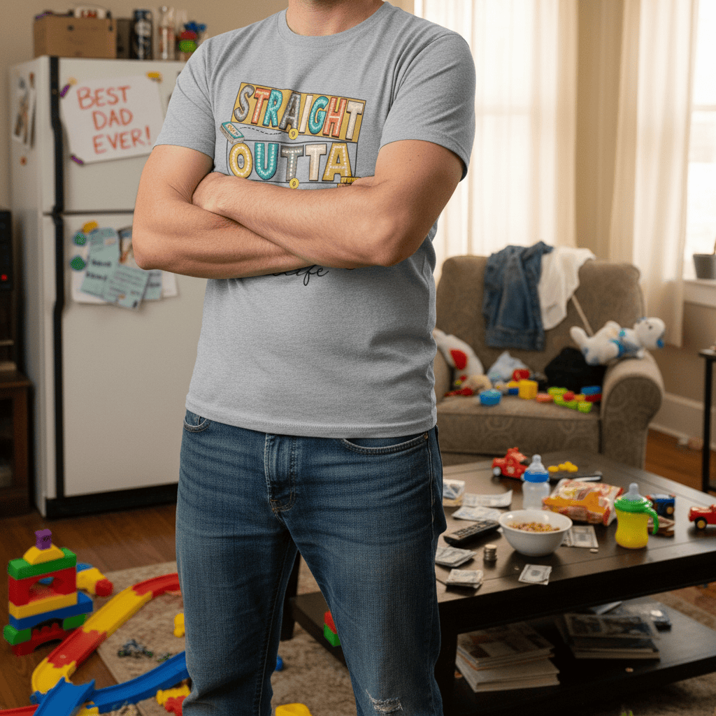 Straight Outta Money Dadlife T-Shirt gift_idea unique_gift personalised_gift