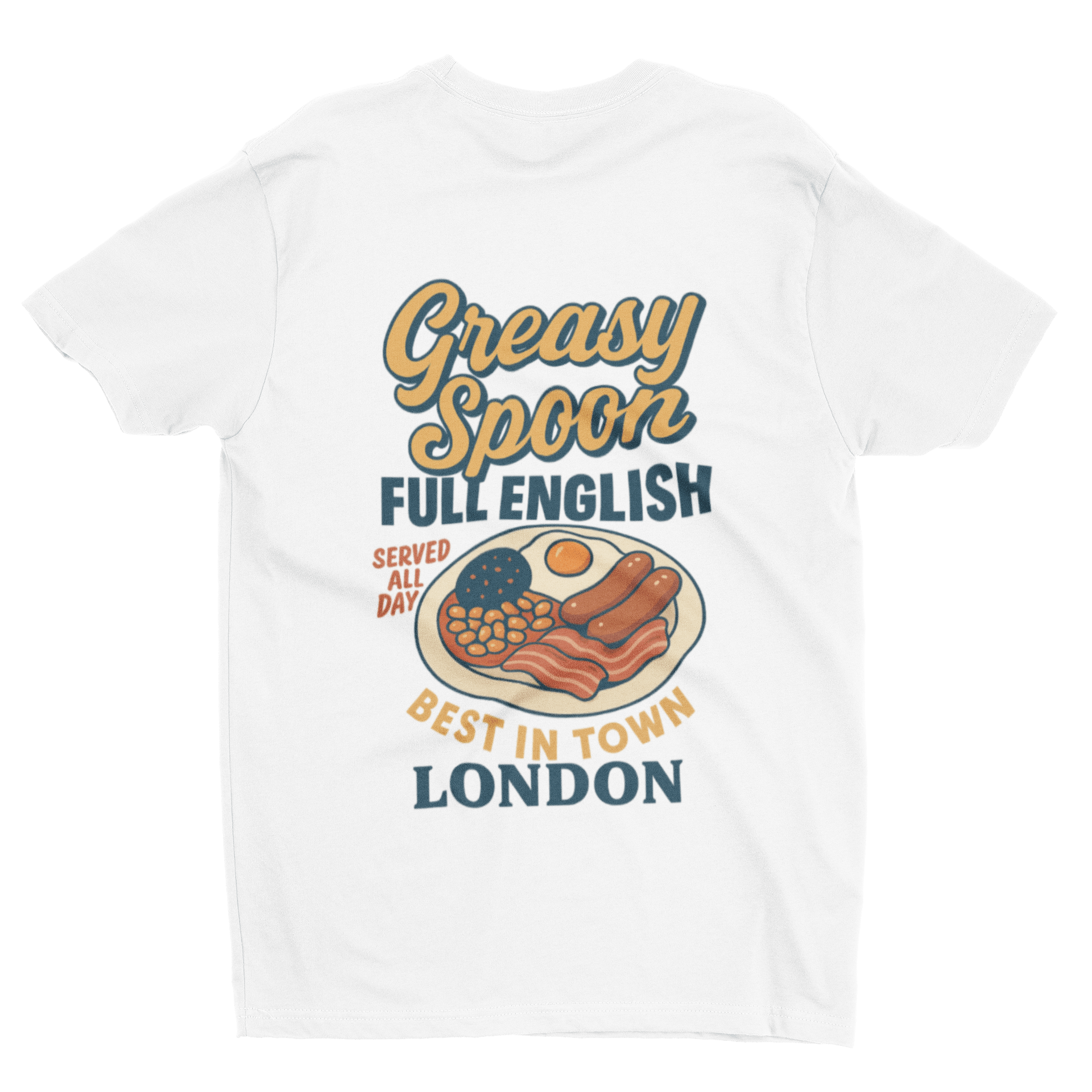 My Store Streetwear Clothing Full English Breakfast T-Shirt – Greasy Spoon London Retro Tee