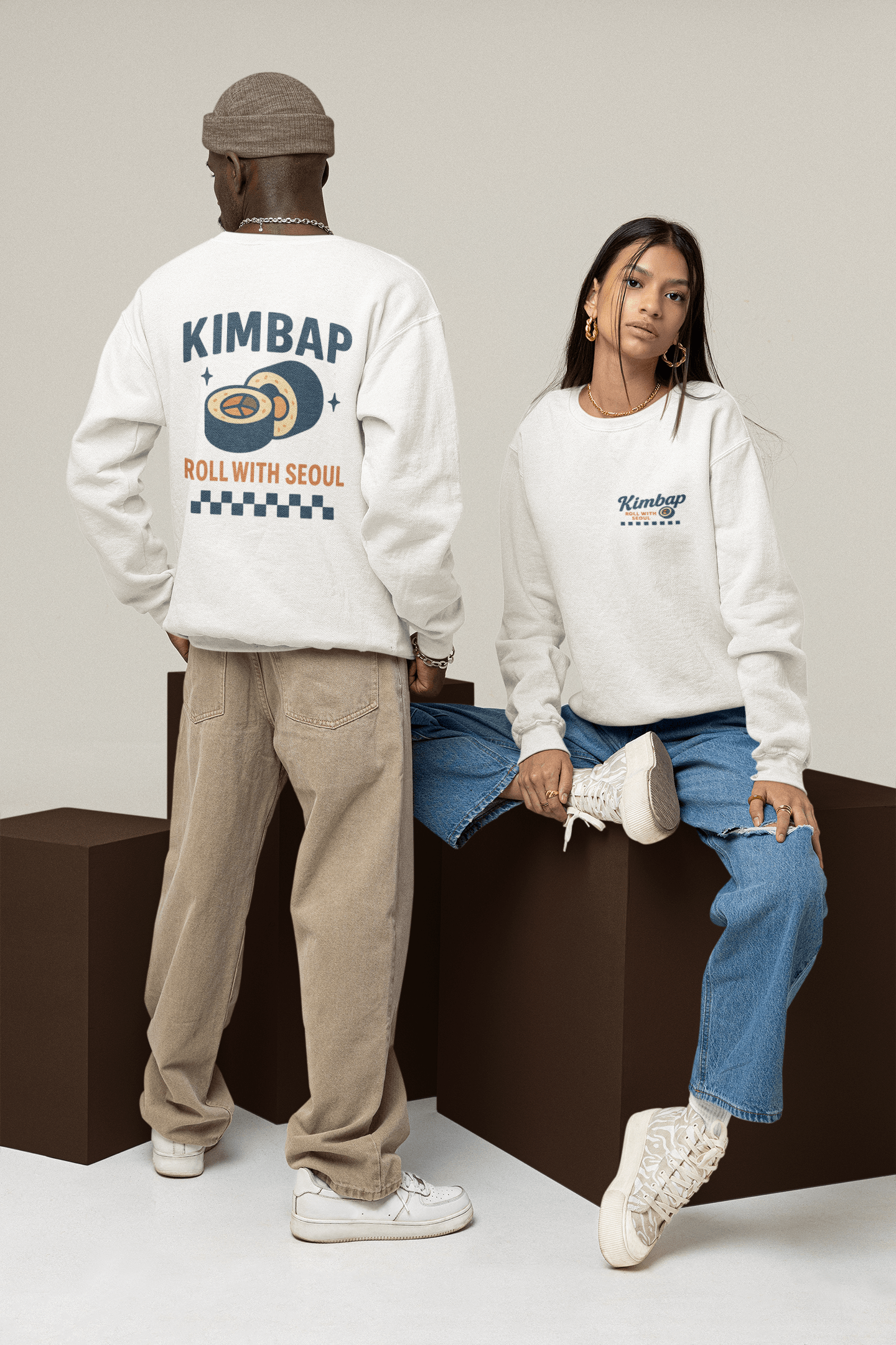 My Store Streetwear Clothing S (Adult) / Sweatshirt Kimbap T-Shirt – Roll with Seoul Retro Food Tee