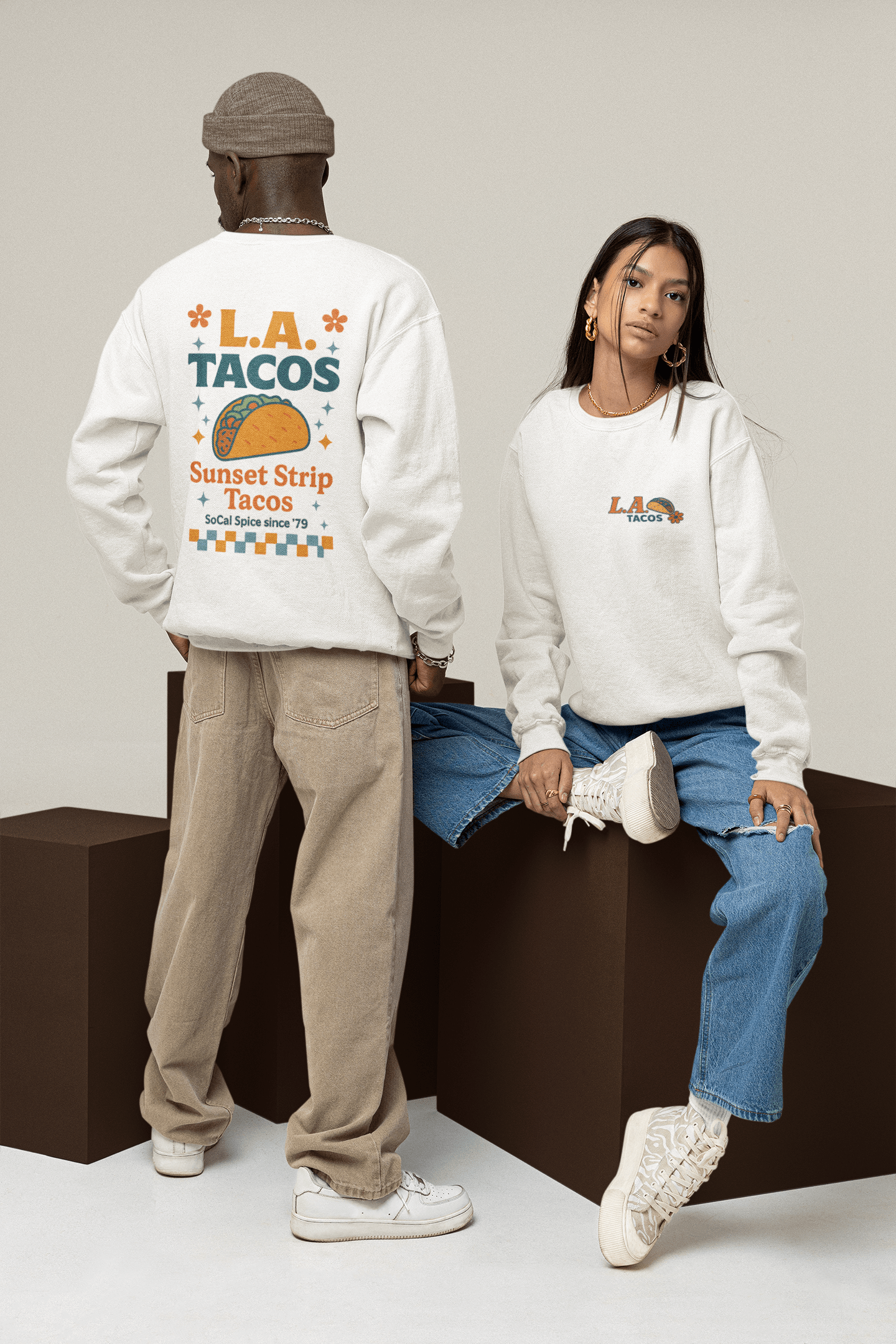 My Store Streetwear Clothing S (Adult) / Sweatshirt L.A. Tacos T-Shirt – Sunset Strip Retro Street Food Tee