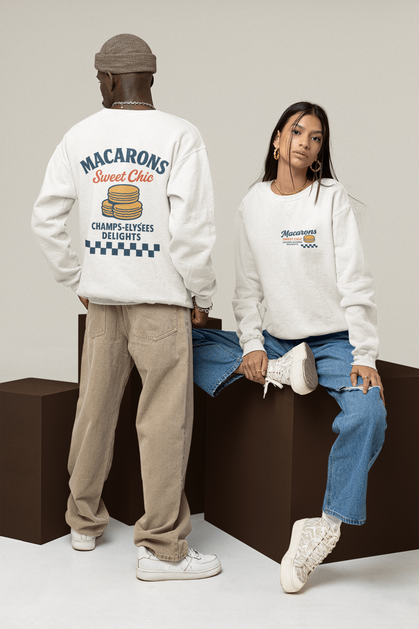 My Store Streetwear Clothing S (Adult) / Sweatshirt Macarons T-Shirt – Sweet Chic Champs-Élysées Retro Tee