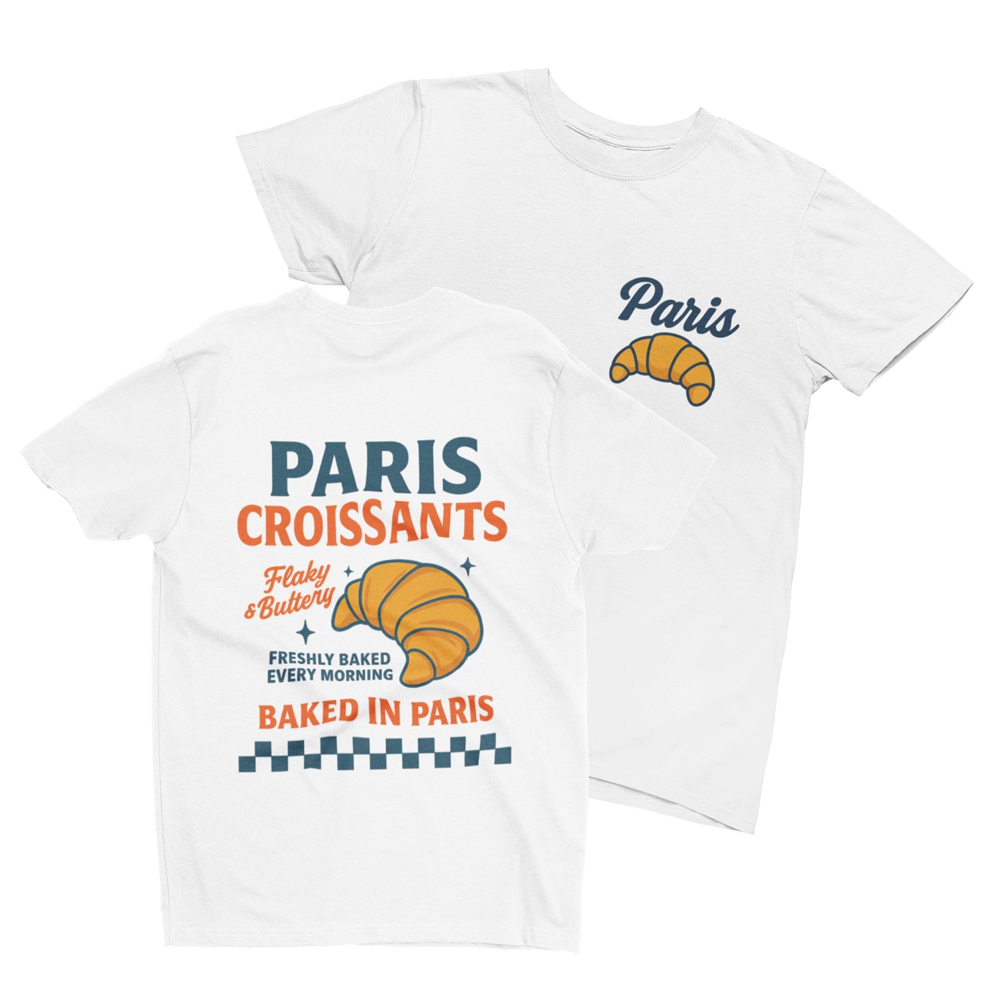 My Store Streetwear Clothing S (Adult) / T-Shirt Paris Croissants T-Shirt – Freshly Baked Retro Food Tee