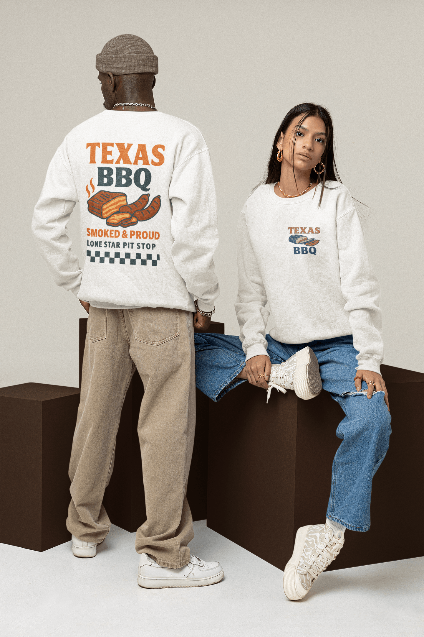 My Store Streetwear Clothing S (Adult) / Sweatshirt Texas BBQ T-Shirt – Lone Star Smoked Meat Retro Tee