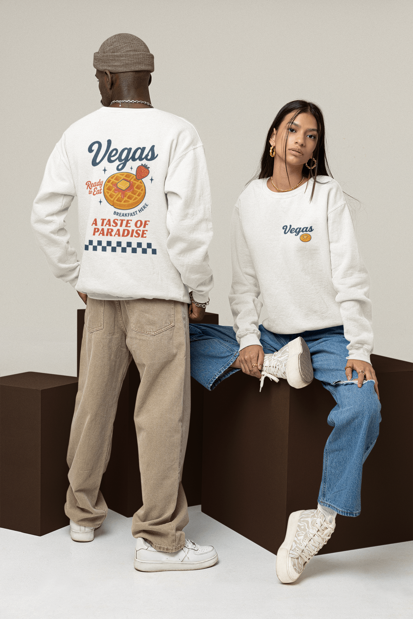 My Store Streetwear Clothing S (Adult) / Sweatshirt Vegas Waffles T-Shirt – Breakfast Paradise Retro Tee