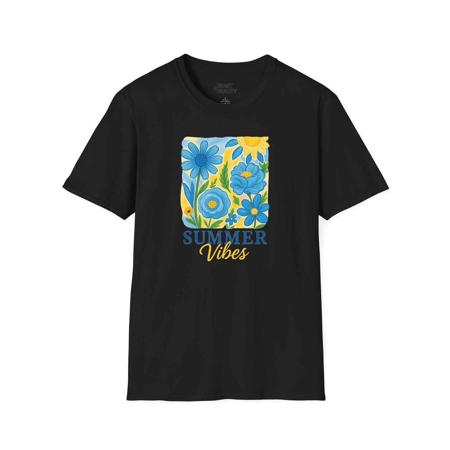 summer vibes floral t-shirt black t-shirt uk gift gift idea