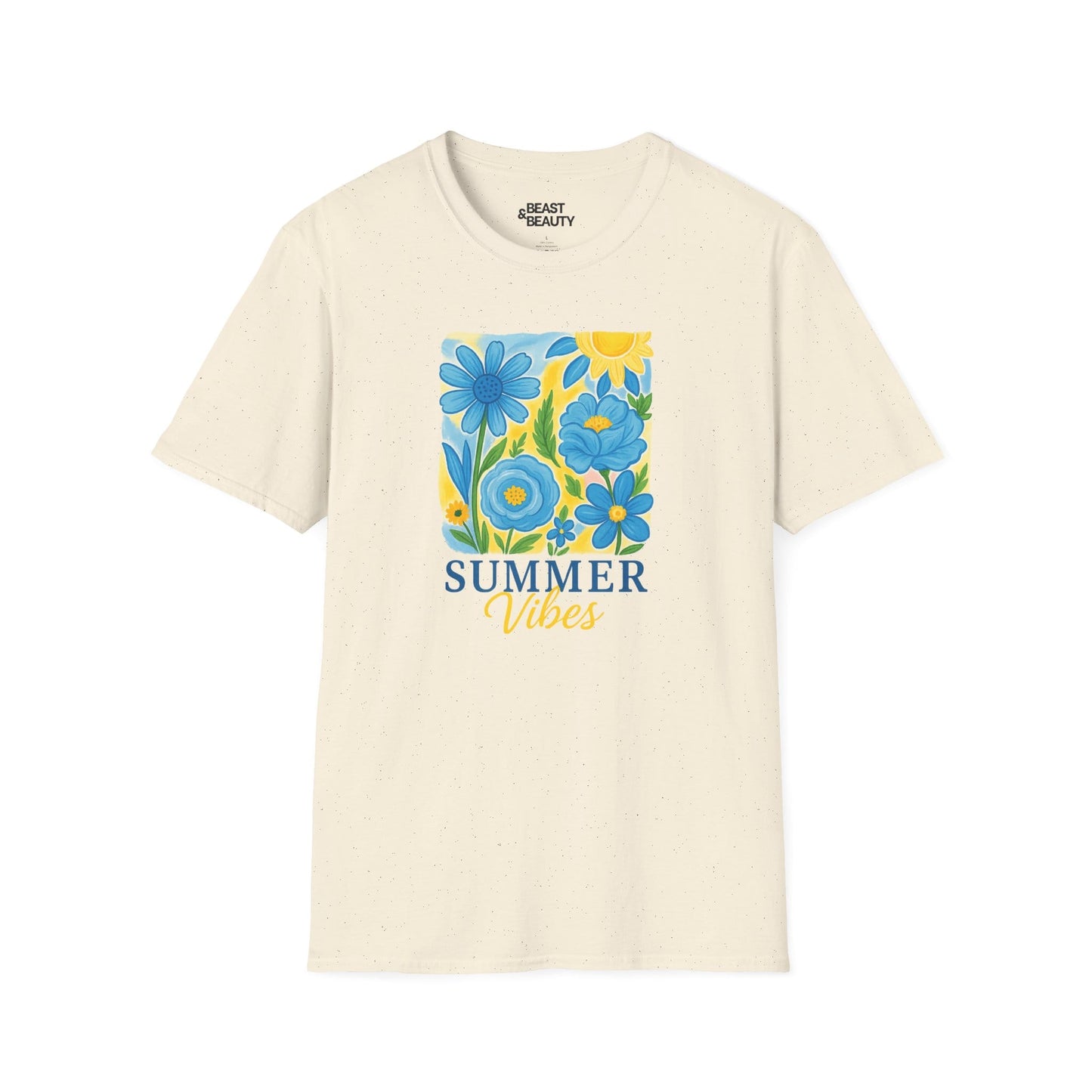 summer vibes floral t-shirt natural t-shirt uk gift gift idea