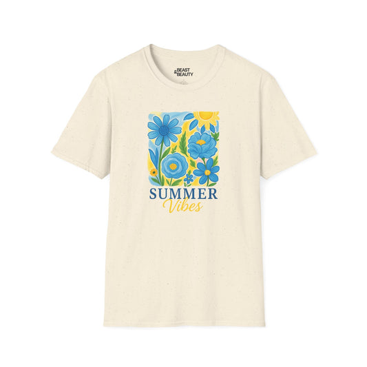 summer vibes floral t-shirt natural t-shirt uk gift gift idea
