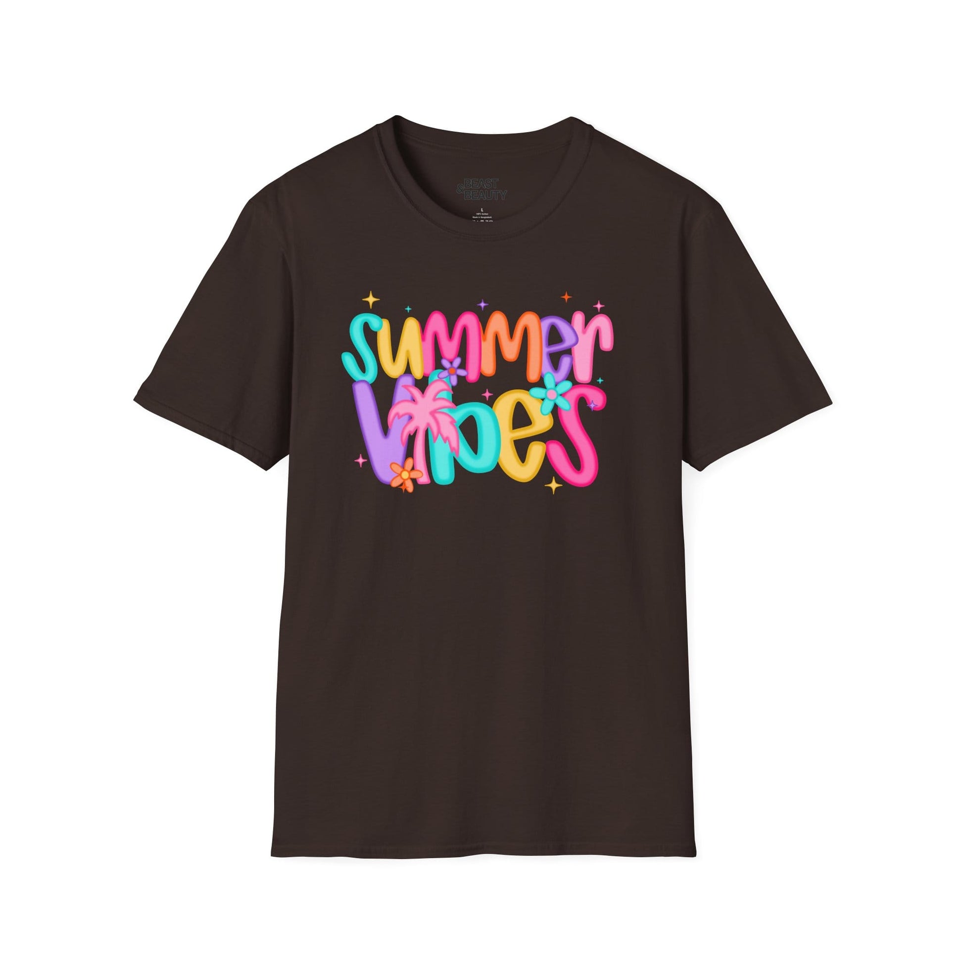 summer vibes t-shirt dark chocolate t-shirt uk gift gift idea
