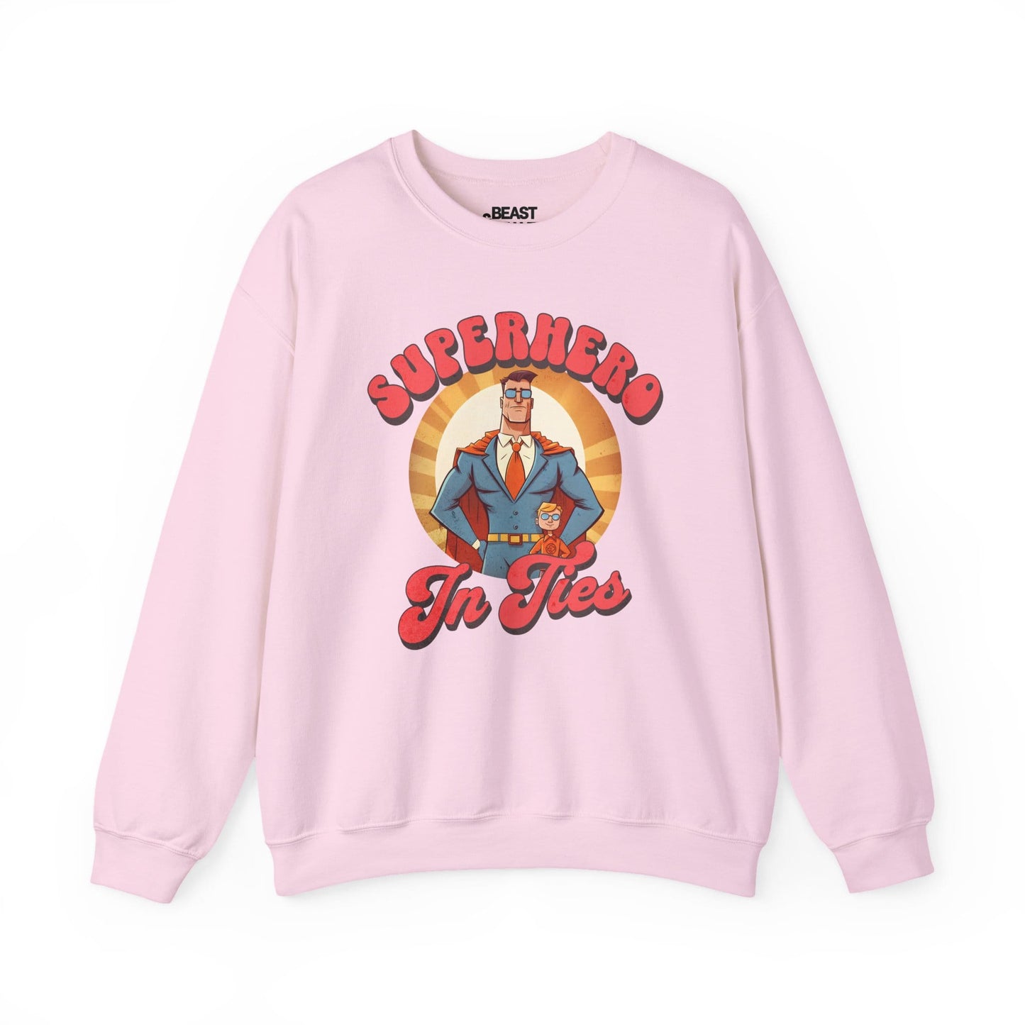 superhero in ties sweatshirt light pink sweatshirt uk Father's Day gift idea