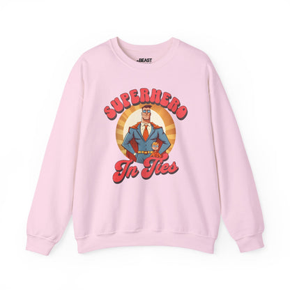 superhero in ties sweatshirt light pink sweatshirt uk Father's Day gift idea