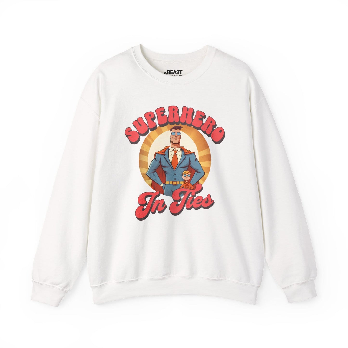 superhero in ties sweatshirt white sweatshirt uk Father's Day gift idea