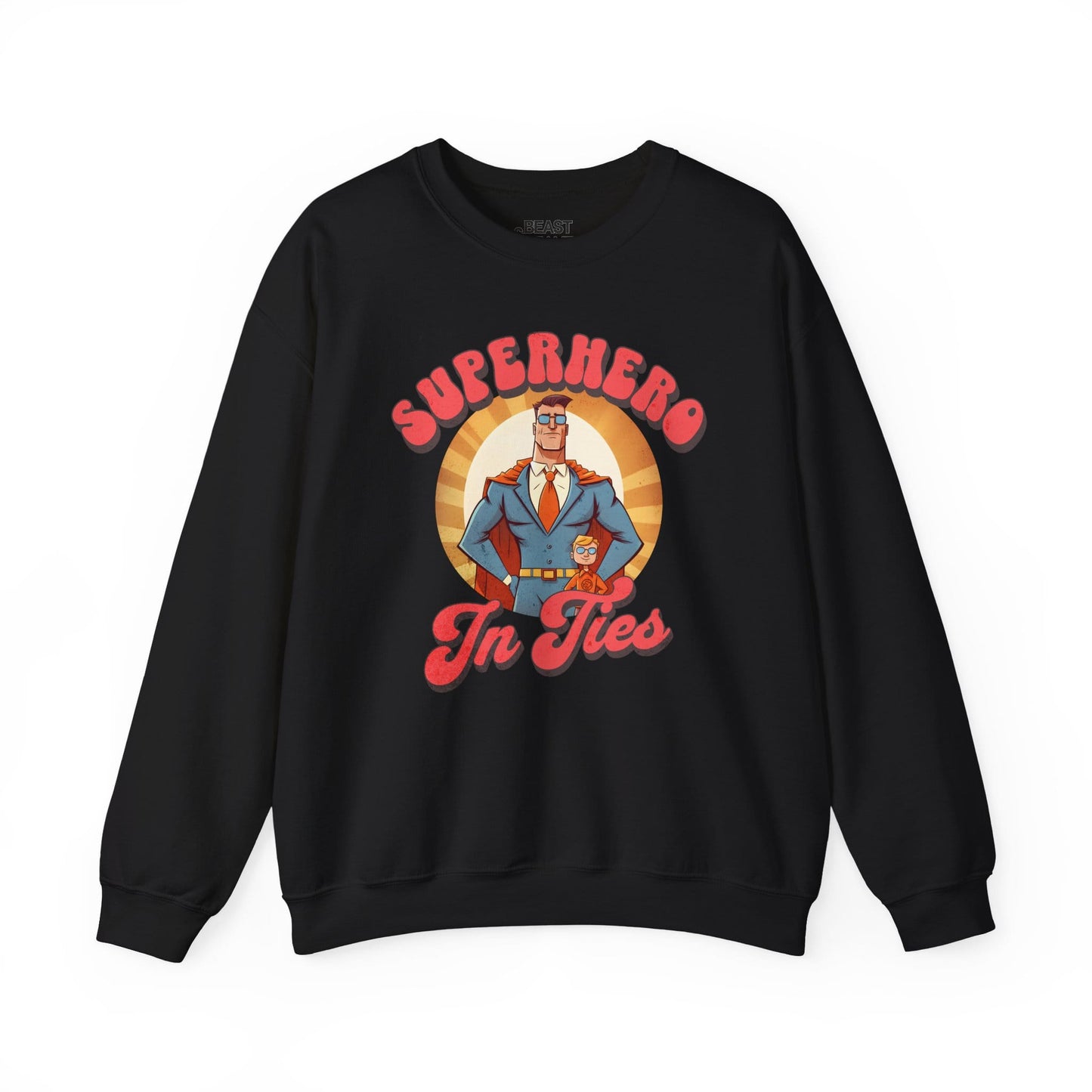 superhero in ties sweatshirt black sweatshirt uk Father's Day gift idea