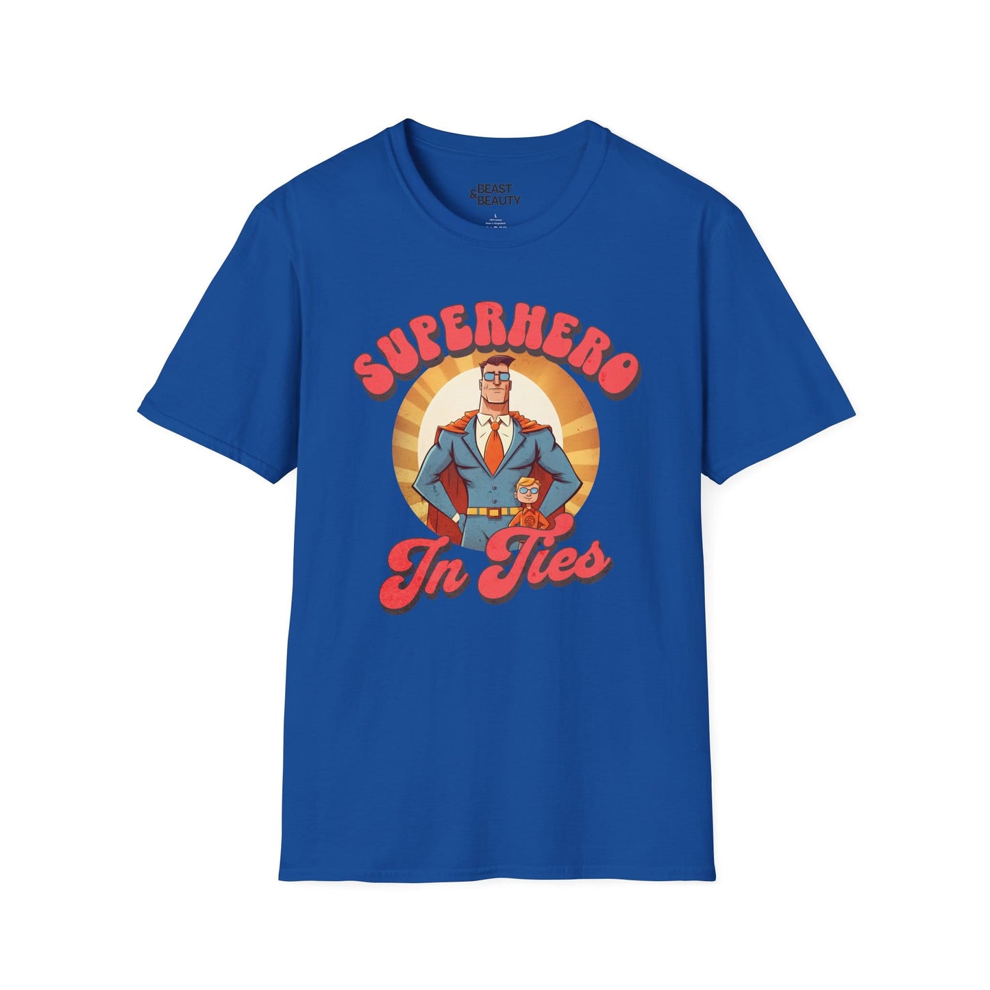 superhero in ties t-shirt royal t-shirt uk Father's Day gift idea