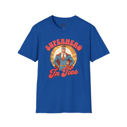 superhero in ties t-shirt royal t-shirt uk Father's Day gift idea