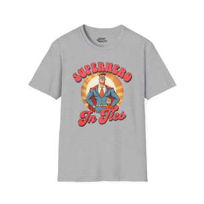 superhero in ties t-shirt sport grey t-shirt uk Father's Day gift idea