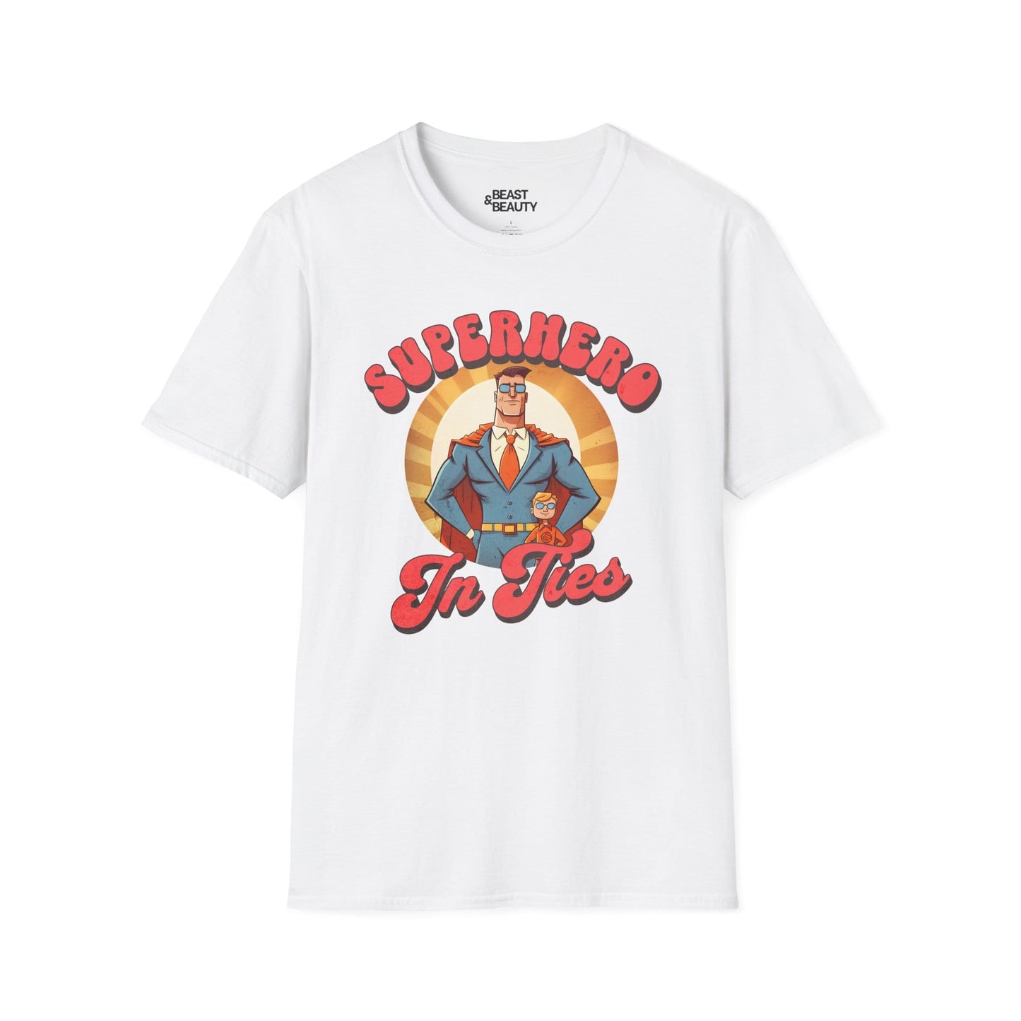 superhero in ties t-shirt white t-shirt uk Father's Day gift idea