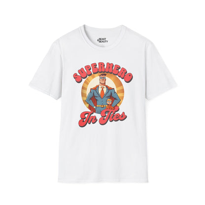 superhero in ties t-shirt white t-shirt uk Father's Day gift idea