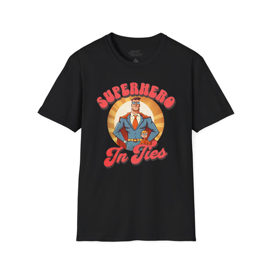 superhero in ties t-shirt black t-shirt uk Father's Day gift idea