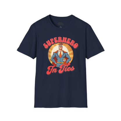 superhero in ties t-shirt navy t-shirt uk Father's Day gift idea