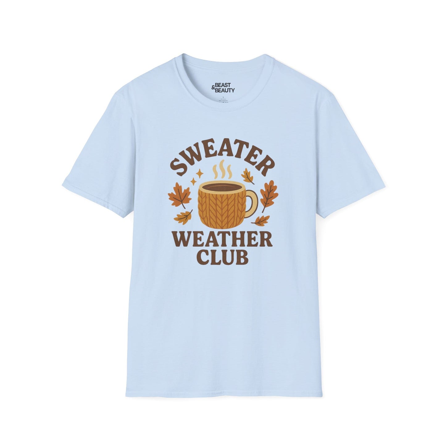 sweater weather club t-shirt light blue t-shirt uk gift gift idea