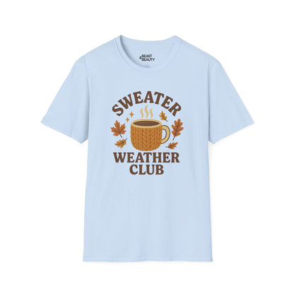sweater weather club t-shirt light blue t-shirt uk gift gift idea